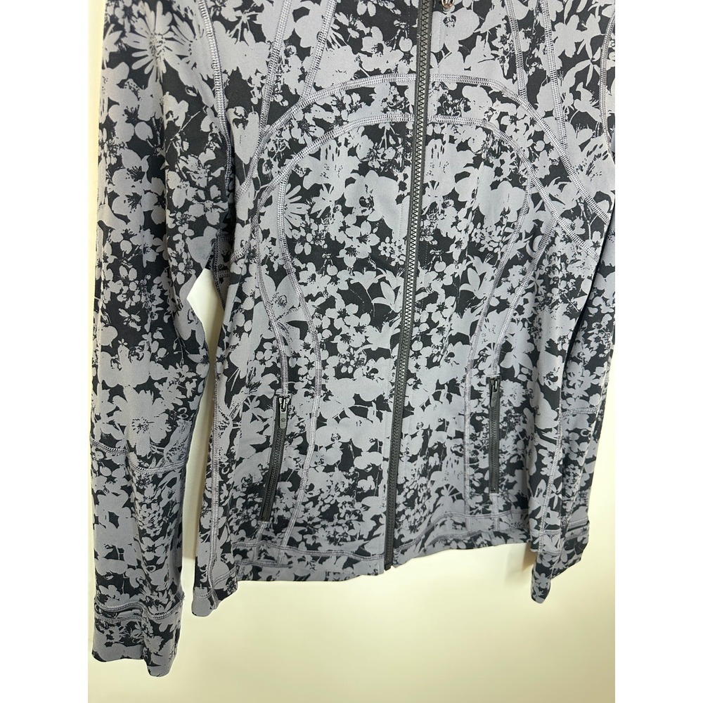 Lululemon Define Jacket Efflorescent Nebula Black Floral Full Zip Stretch Size 8 - Picture 5 of 12
